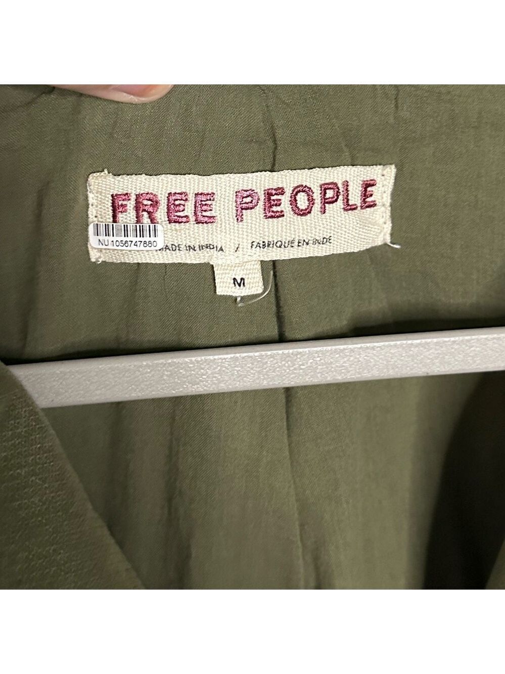 Free People Army Green Corduroy Heritage Jacket with Vest Size M-like new - Picture 12 of 15